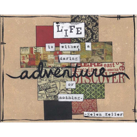 Life Is An Adventure Gold Ornate Wood Framed Art Print with Double Matting by Martin, Monica