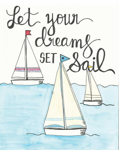 Let Your Dreams Black Ornate Wood Framed Art Print with Double Matting by Martin, Monica