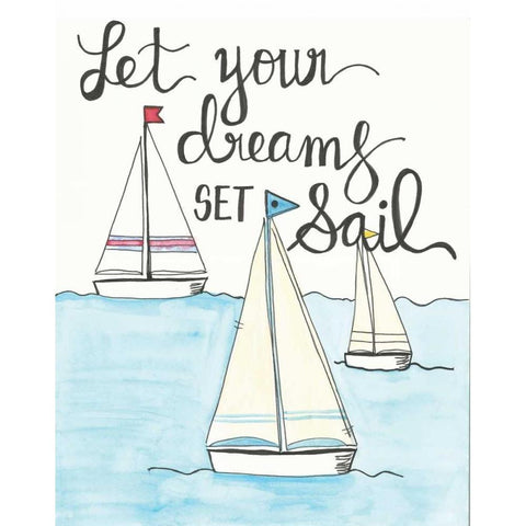 Let Your Dreams Black Modern Wood Framed Art Print by Martin, Monica