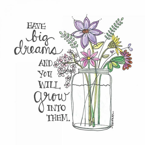 Have Big Dreams Gold Ornate Wood Framed Art Print with Double Matting by Martin, Monica