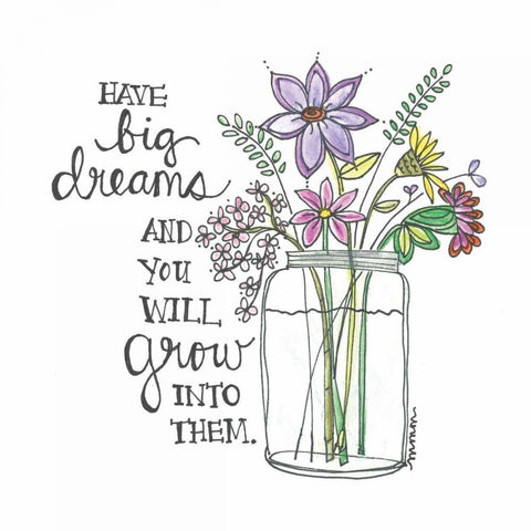 Have Big Dreams Black Ornate Wood Framed Art Print with Double Matting by Martin, Monica