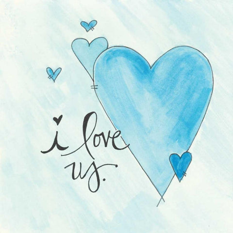 I Love Us Black Ornate Wood Framed Art Print with Double Matting by Martin, Monica