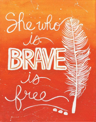 Brave White Modern Wood Framed Art Print with Double Matting by Martin, Monica