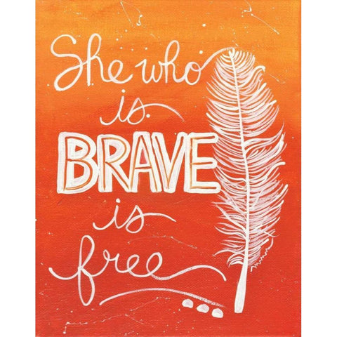 Brave White Modern Wood Framed Art Print by Martin, Monica