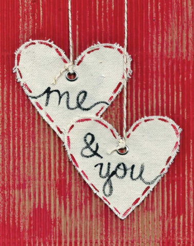 Me and You White Modern Wood Framed Art Print with Double Matting by Martin, Monica