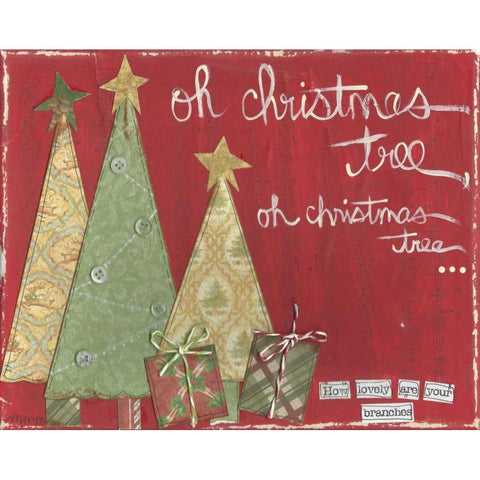 Oh Christmas Tree Black Modern Wood Framed Art Print by Martin, Monica