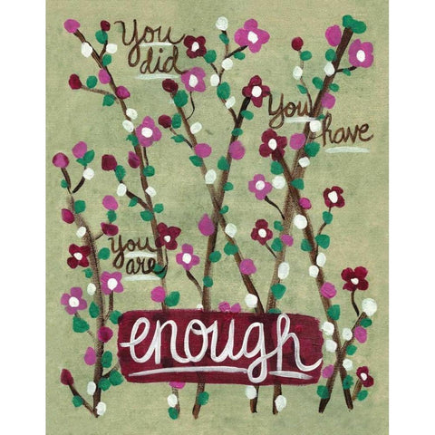 Enough Black Modern Wood Framed Art Print with Double Matting by Martin, Monica