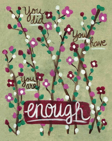 Enough White Modern Wood Framed Art Print with Double Matting by Martin, Monica