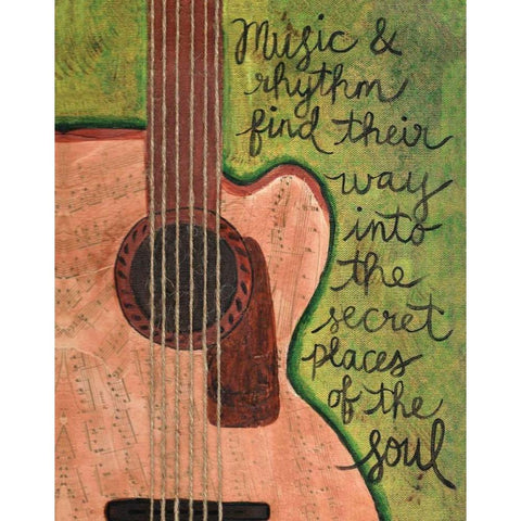 Music and Rhythm Black Modern Wood Framed Art Print with Double Matting by Martin, Monica