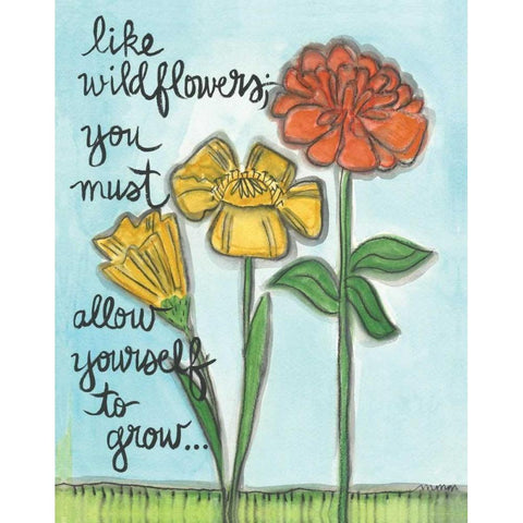 Like Wildflowers Black Modern Wood Framed Art Print by Martin, Monica