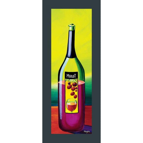 Merlot Black Modern Wood Framed Art Print with Double Matting by Naylor, Mary