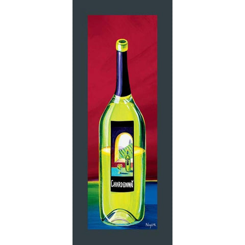 Chardonnay Black Modern Wood Framed Art Print with Double Matting by Naylor, Mary