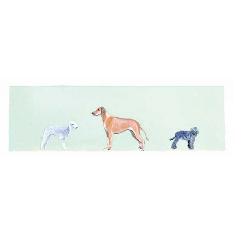 Dogs Panel I White Modern Wood Framed Art Print by Nicholas, Debbie