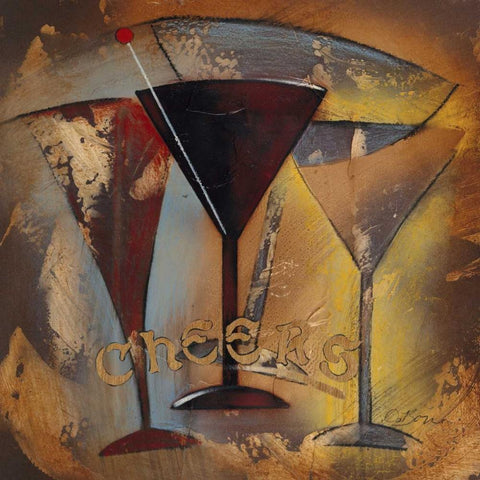 Time for Cocktails II Black Ornate Wood Framed Art Print with Double Matting by Osborne, Susan