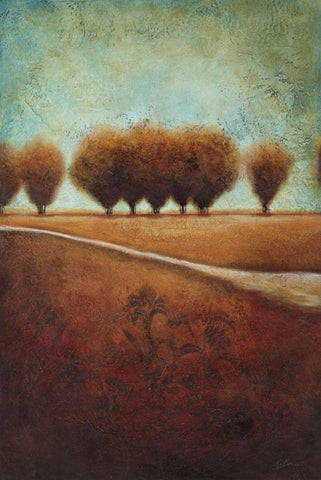 Abstract Landscape I Black Ornate Wood Framed Art Print with Double Matting by Osborne, Susan