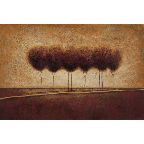 Abstract Landscape III Black Modern Wood Framed Art Print with Double Matting by Osborne, Susan