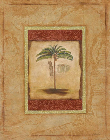 Palm Botanical Study II Black Ornate Wood Framed Art Print with Double Matting by Osborne, Susan