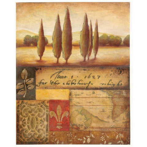 Renaissance Landscape I Black Modern Wood Framed Art Print with Double Matting by Osborne, Susan