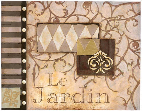 Le Jardin Black Ornate Wood Framed Art Print with Double Matting by Osborne, Susan