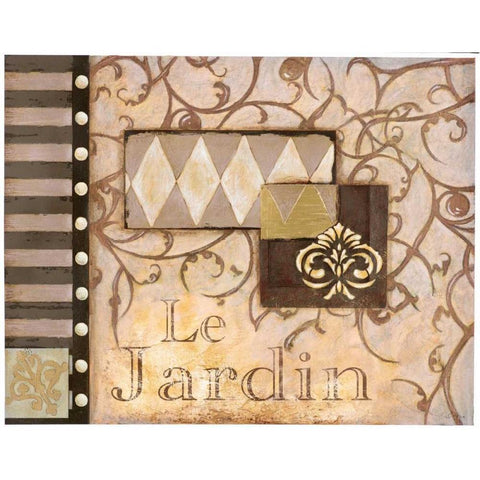 Le Jardin White Modern Wood Framed Art Print by Osborne, Susan