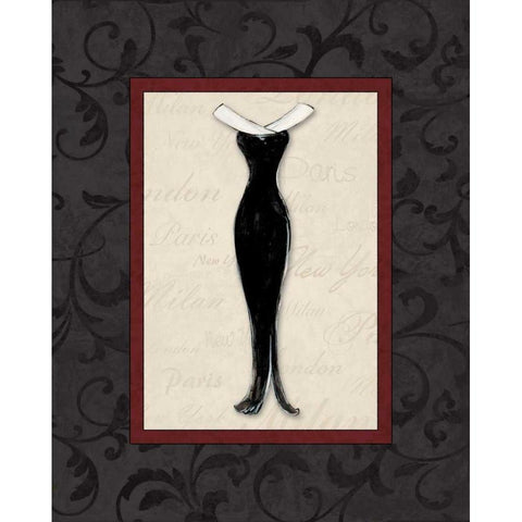 Fashion Dress I Black Modern Wood Framed Art Print with Double Matting by Osborne, Susan