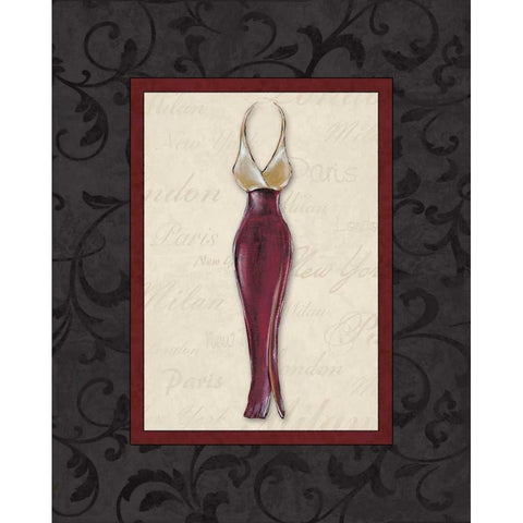 Fashion Dress II Black Modern Wood Framed Art Print with Double Matting by Osborne, Susan