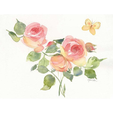 Roses I Gold Ornate Wood Framed Art Print with Double Matting by Paton, Julie