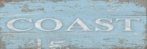 Coast Sign White Modern Wood Framed Art Print with Double Matting by Paton, Julie