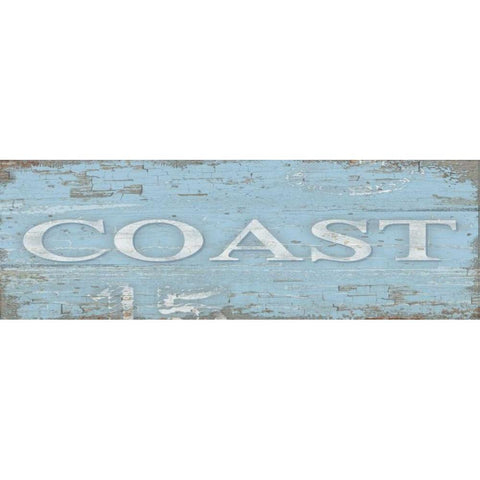 Coast Sign Black Modern Wood Framed Art Print by Paton, Julie