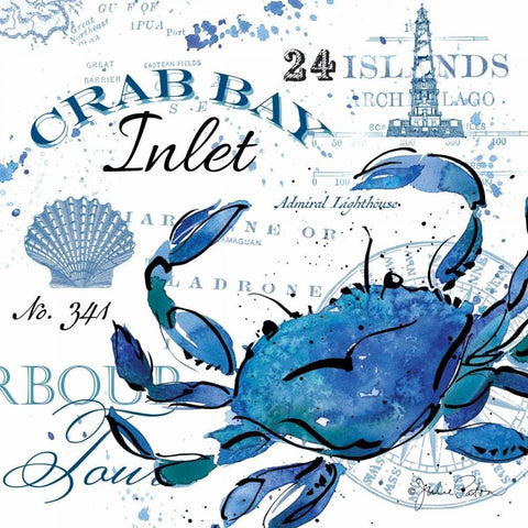 Crab Bay Inlet Gold Ornate Wood Framed Art Print with Double Matting by Paton, Julie