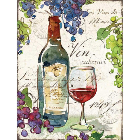 Vin Cabernet Black Modern Wood Framed Art Print with Double Matting by Paton, Julie