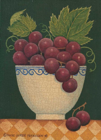 Cup O Grapes White Modern Wood Framed Art Print with Double Matting by Pedersen, Diane