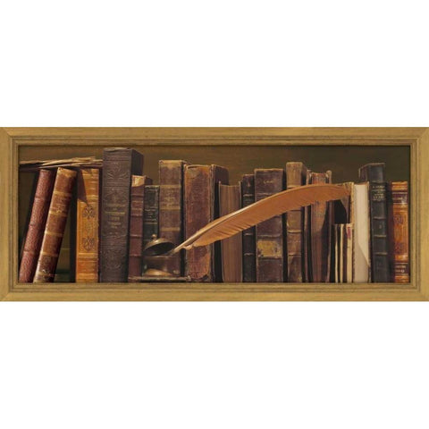 Librairie II White Modern Wood Framed Art Print by Pelletier, Alain