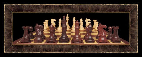 Chess II White Modern Wood Framed Art Print with Double Matting by Pela Design
