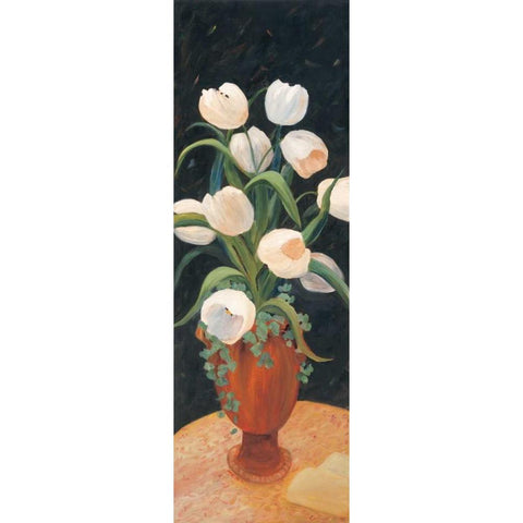 Tulips by Night White Modern Wood Framed Art Print by Platt, Leila