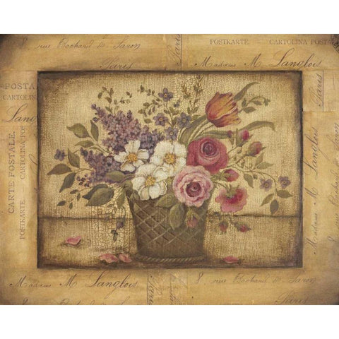 Paris Bouquet I Gold Ornate Wood Framed Art Print with Double Matting by Poloson, Kimberly