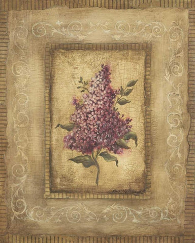 Savin Lilac White Modern Wood Framed Art Print with Double Matting by Poloson, Kimberly