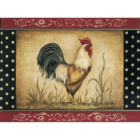 Cock-a-Doodle-Doo White Modern Wood Framed Art Print by Poloson, Kimberly