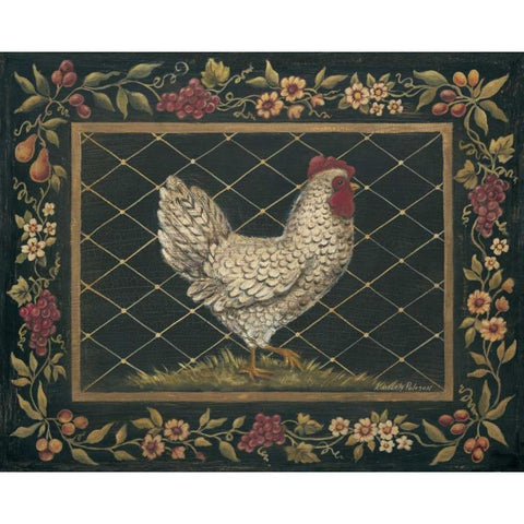 Old World Hen White Modern Wood Framed Art Print by Poloson, Kimberly