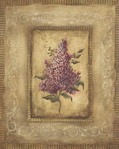 Grand Savin Lilac Black Ornate Wood Framed Art Print with Double Matting by Poloson, Kimberly