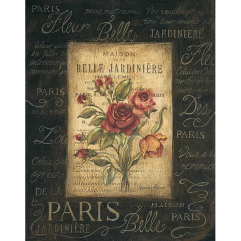 Bel Bouquet III Gold Ornate Wood Framed Art Print with Double Matting by Poloson, Kimberly