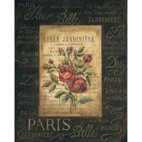 Bel Bouquet IV Gold Ornate Wood Framed Art Print with Double Matting by Poloson, Kimberly