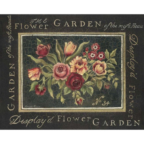 Flower Garden No. 34 Black Modern Wood Framed Art Print with Double Matting by Poloson, Kimberly