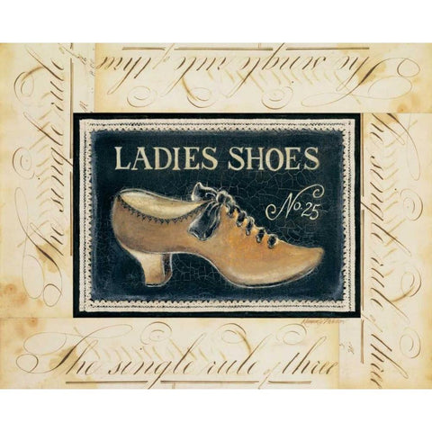 Ladies Shoes No. 25 White Modern Wood Framed Art Print by Poloson, Kimberly