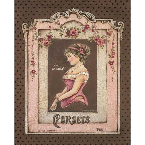 Corsets II Gold Ornate Wood Framed Art Print with Double Matting by Poloson, Kimberly