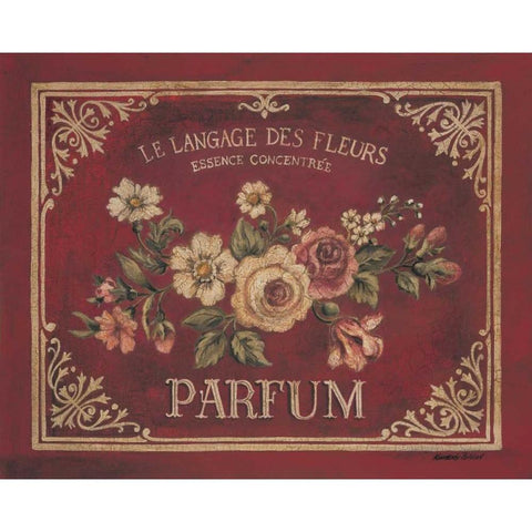 Parfum Gold Ornate Wood Framed Art Print with Double Matting by Poloson, Kimberly