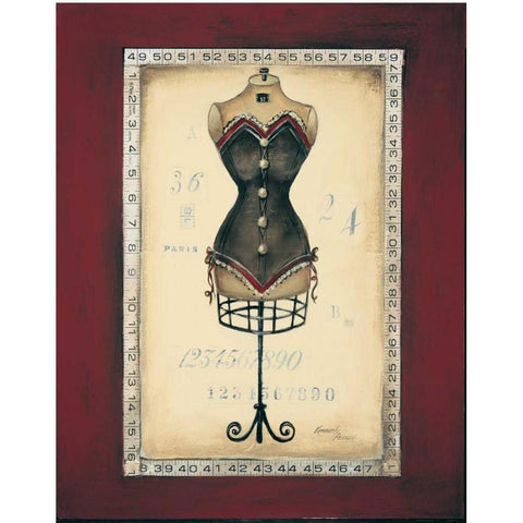 Taille de Robe II Black Modern Wood Framed Art Print with Double Matting by Poloson, Kimberly