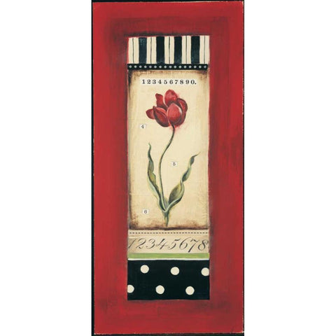 Belgian Tulip II Black Modern Wood Framed Art Print with Double Matting by Poloson, Kimberly