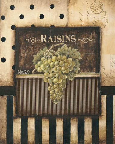 Raisins White Modern Wood Framed Art Print with Double Matting by Poloson, Kimberly