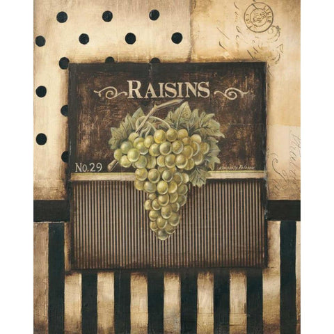 Raisins White Modern Wood Framed Art Print by Poloson, Kimberly